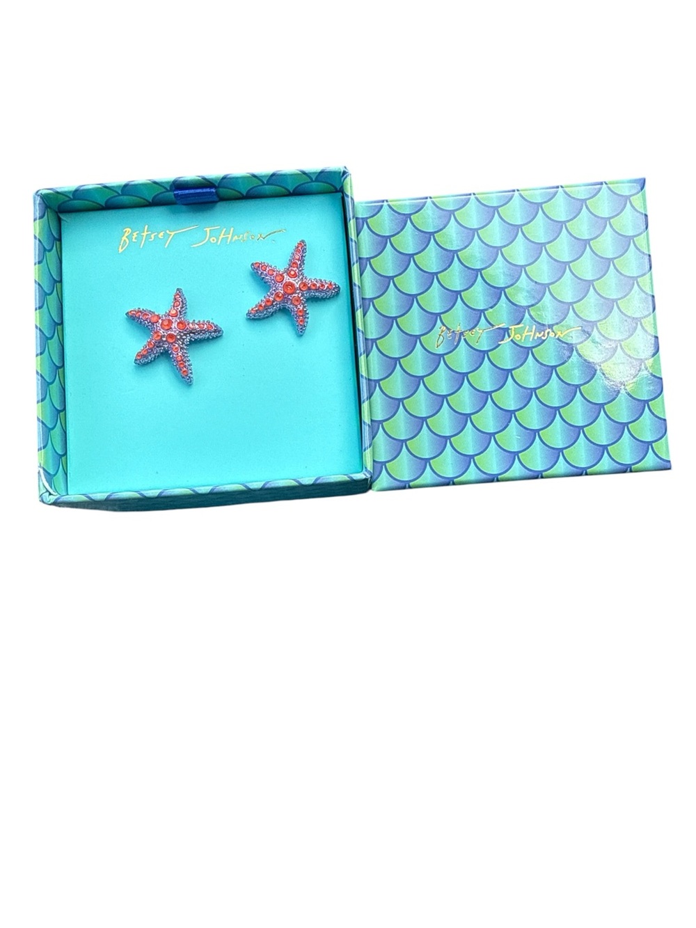Betsey Johnson Coral Pink Starfish Stud Earrings